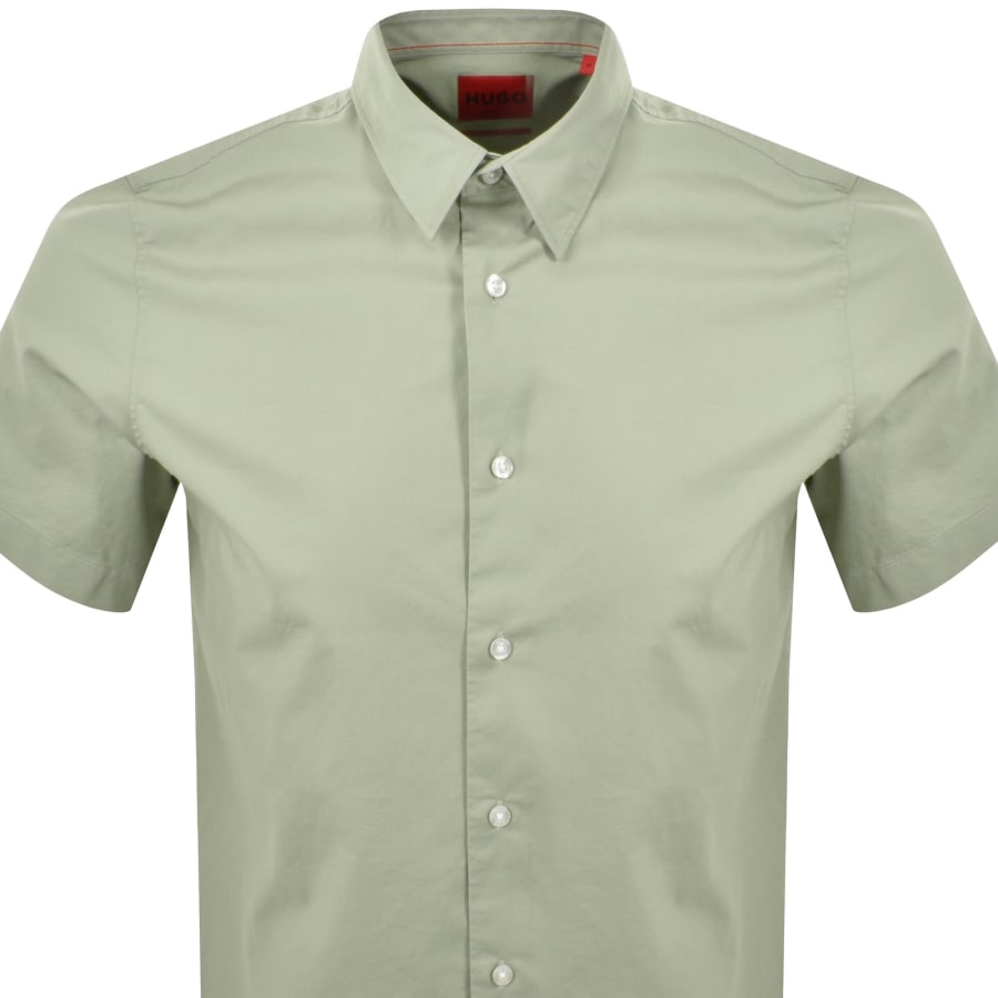 Image number 3 for HUGO Short Sleeved Ebor Shirt Green
