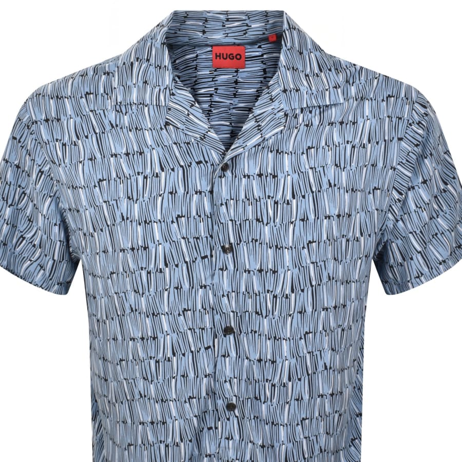 Image number 2 for HUGO Espino Short Sleeve Shirt Blue