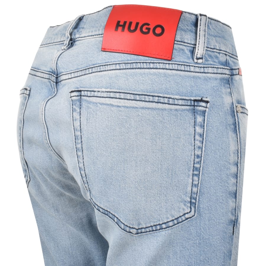 Image number 4 for HUGO 708 Slim Fit Jeans Light Wash Blue