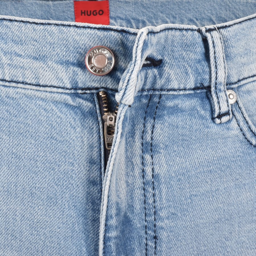 Image number 5 for HUGO 708 Slim Fit Jeans Light Wash Blue