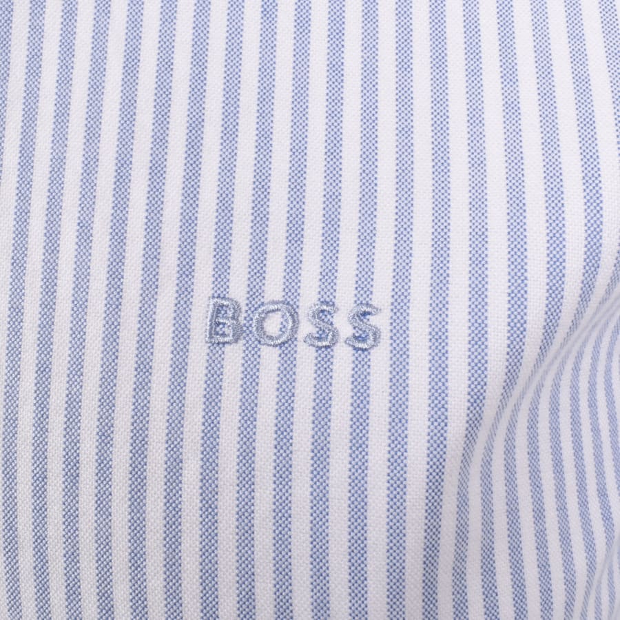 Image number 3 for BOSS Short Sleeve Roan Striped Shirt Blue