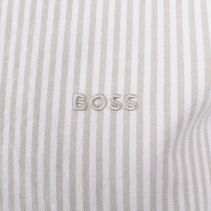 Image number 3 for BOSS Short Sleeve Roan Striped Shirt Beige