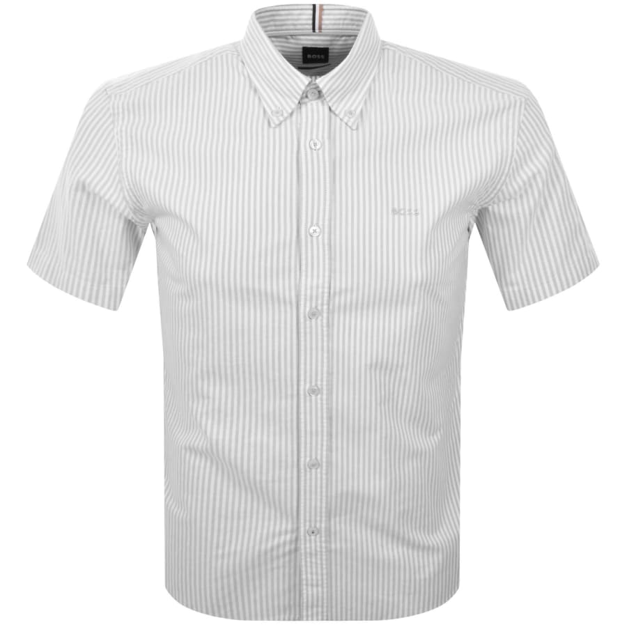 Image number 1 for BOSS Short Sleeve Roan Striped Shirt Beige