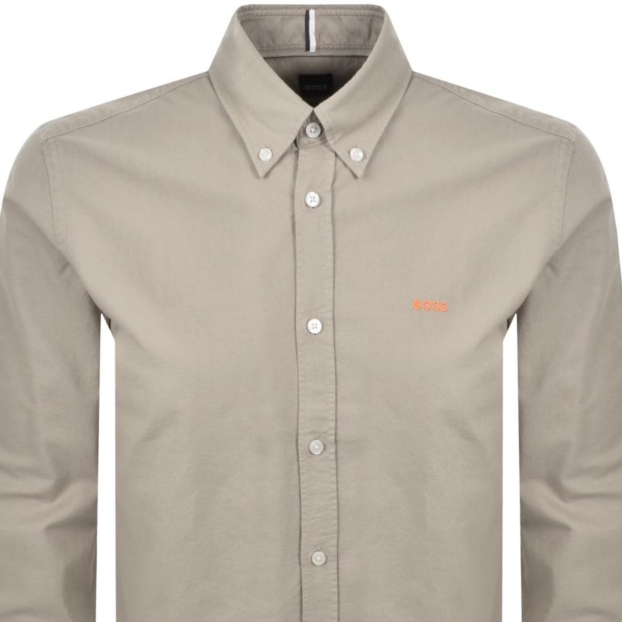 Image number 2 for BOSS H Roan Long Sleeve Shirt Beige
