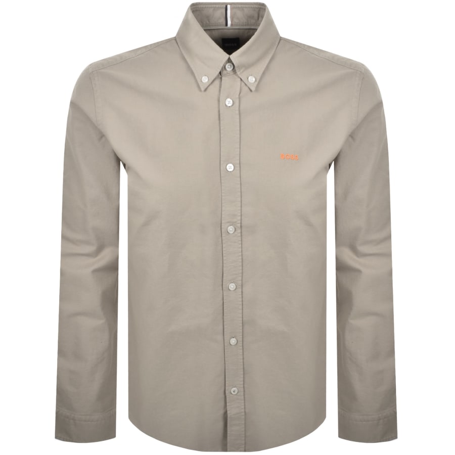 Image number 1 for BOSS H Roan Long Sleeve Shirt Beige