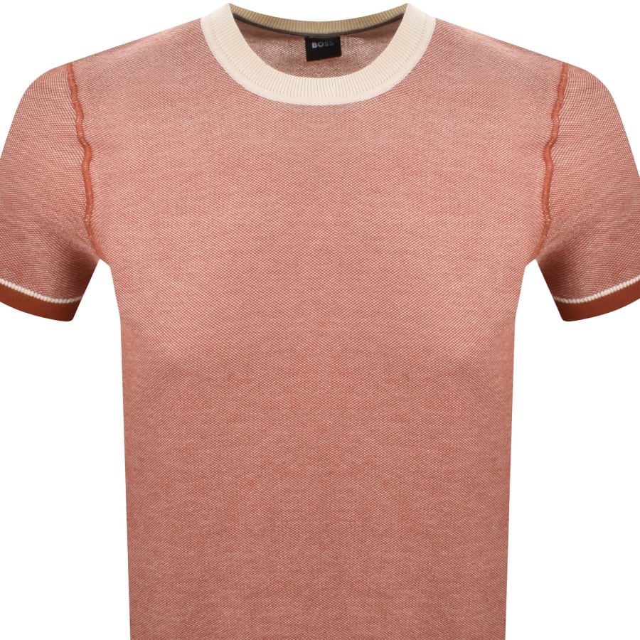 Image number 2 for BOSS H Jianluca Knit T Shirt Dark Orange
