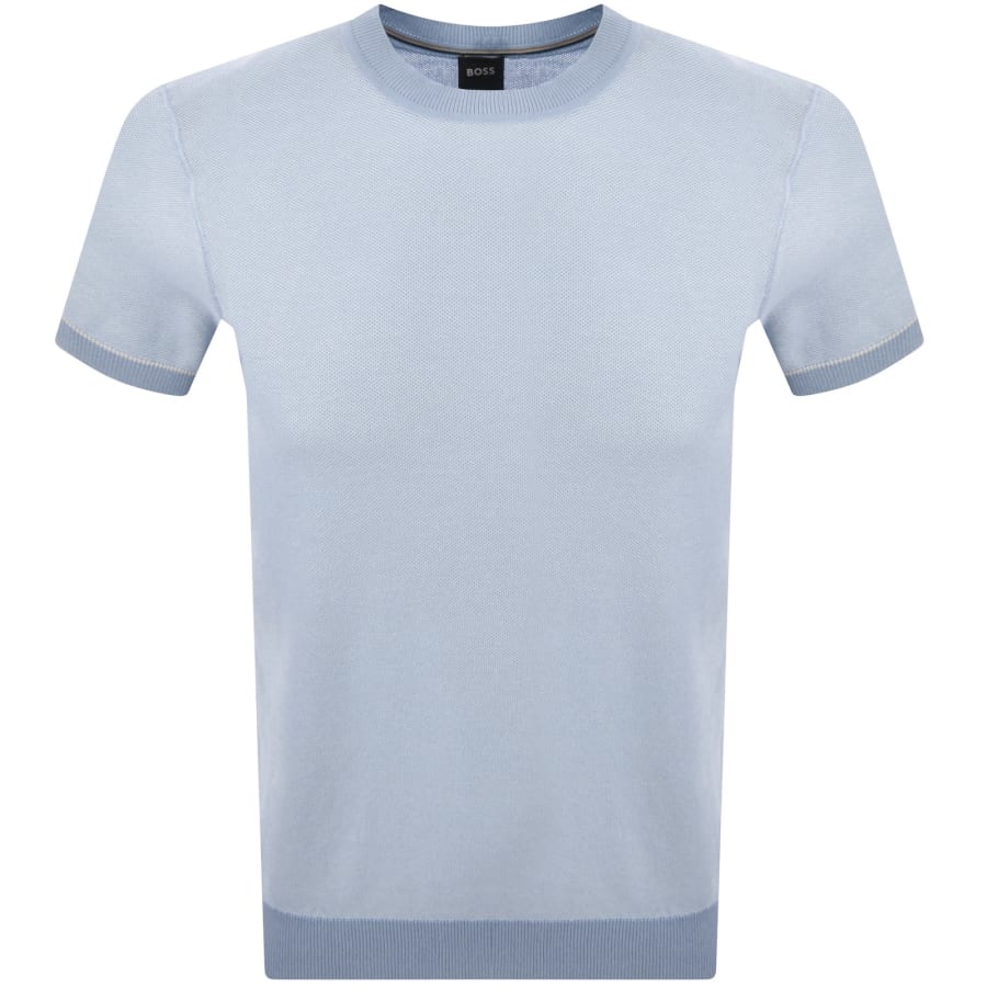 Image number 1 for BOSS H Jianluca Knit T Shirt Blue