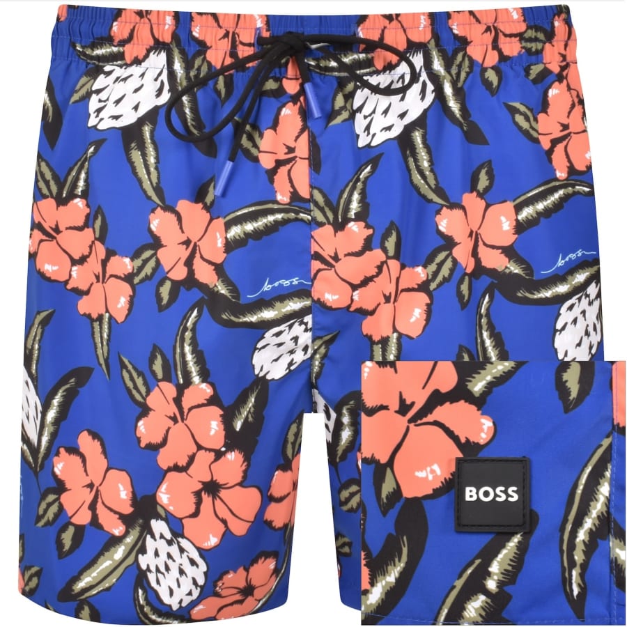 Image number 1 for BOSS Piranha Swim Shorts Medium Blue