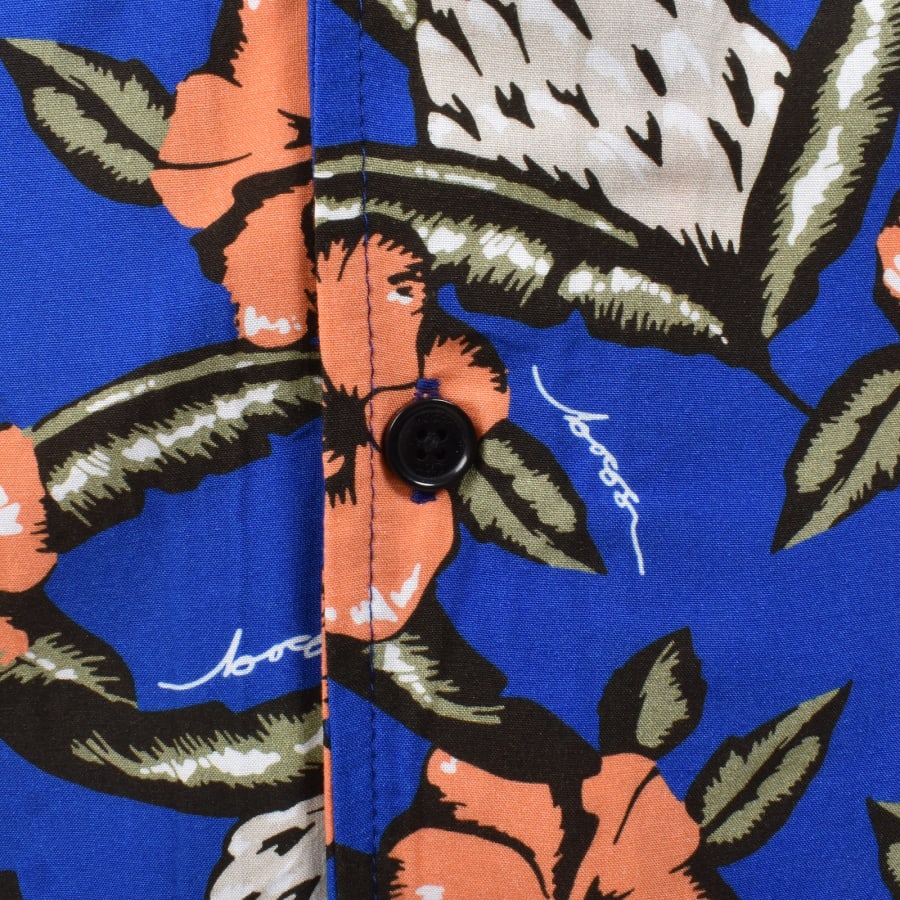 Image number 3 for BOSS Short Sleeve Beach Shirt Blue