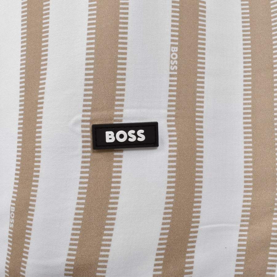 Image number 3 for BOSS Short Sleeve Beach Shirt Natural White
