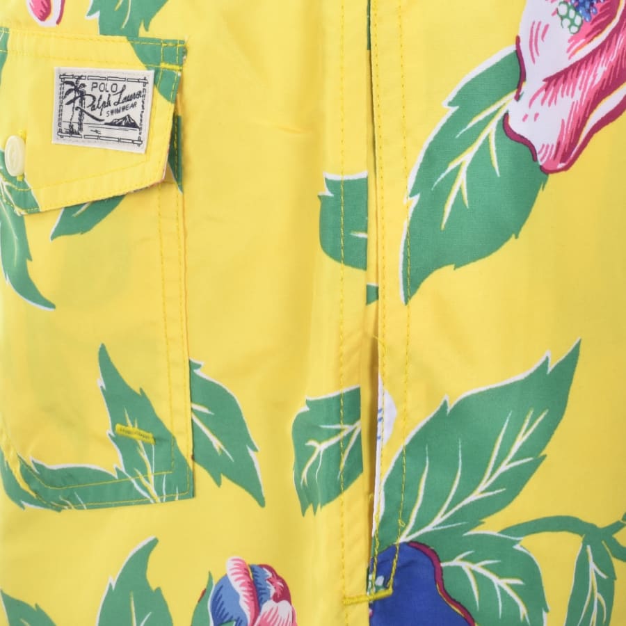 Image number 5 for Ralph Lauren Floral Swim Shorts Yellow