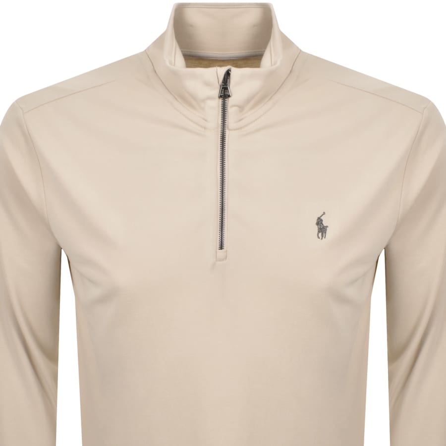 Image number 2 for Ralph Lauren Quarter Zip Sweatshirt Cream