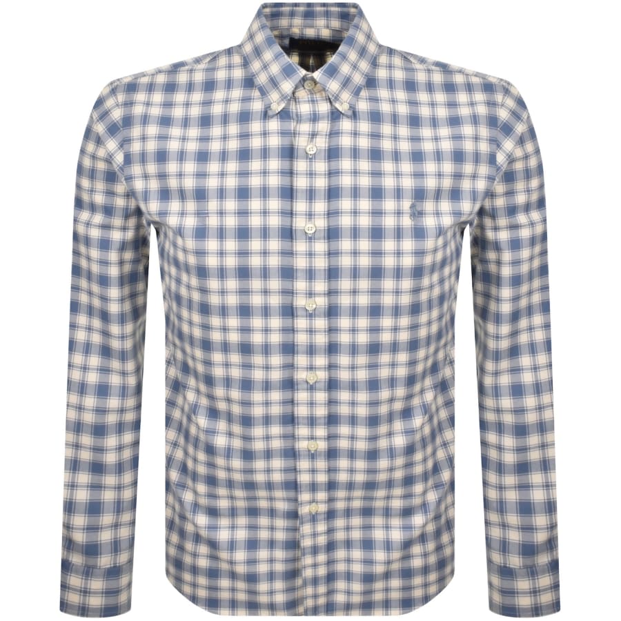 Image number 1 for Ralph Lauren Check Long Sleeve Shirt Blue