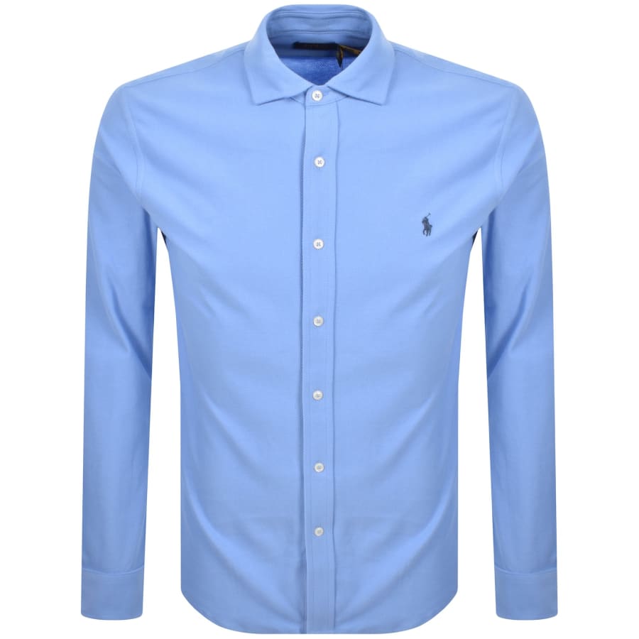Image number 1 for Ralph Lauren Honeycomb Textured Shirt Blue