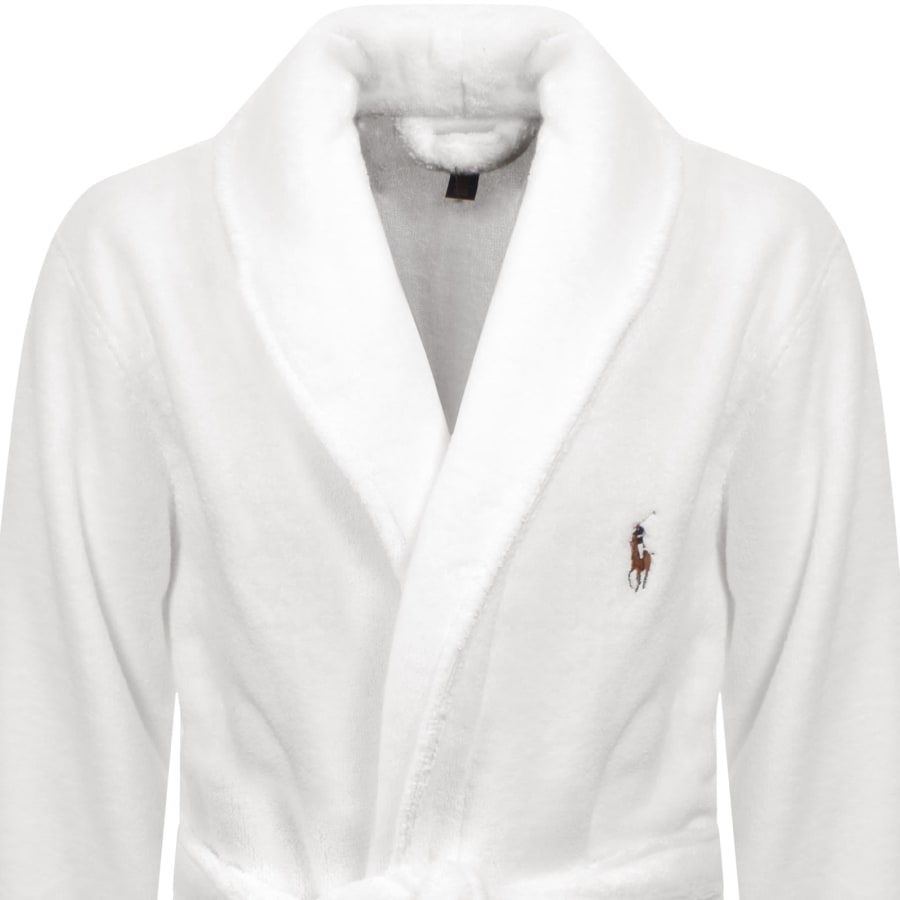 Image number 2 for Ralph Lauren Shawl Dressing Gown White