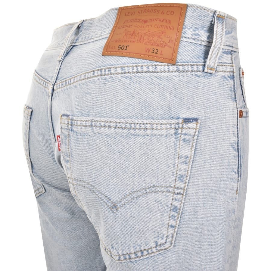 Image number 4 for Levis Original Fit 501 Denim Shorts Blue