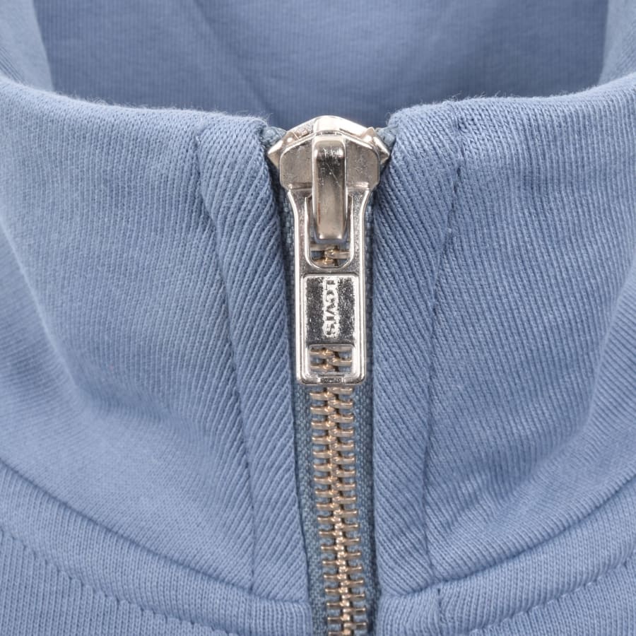 Image number 4 for Levis Original Quarter Zip Sweatshirt Blue