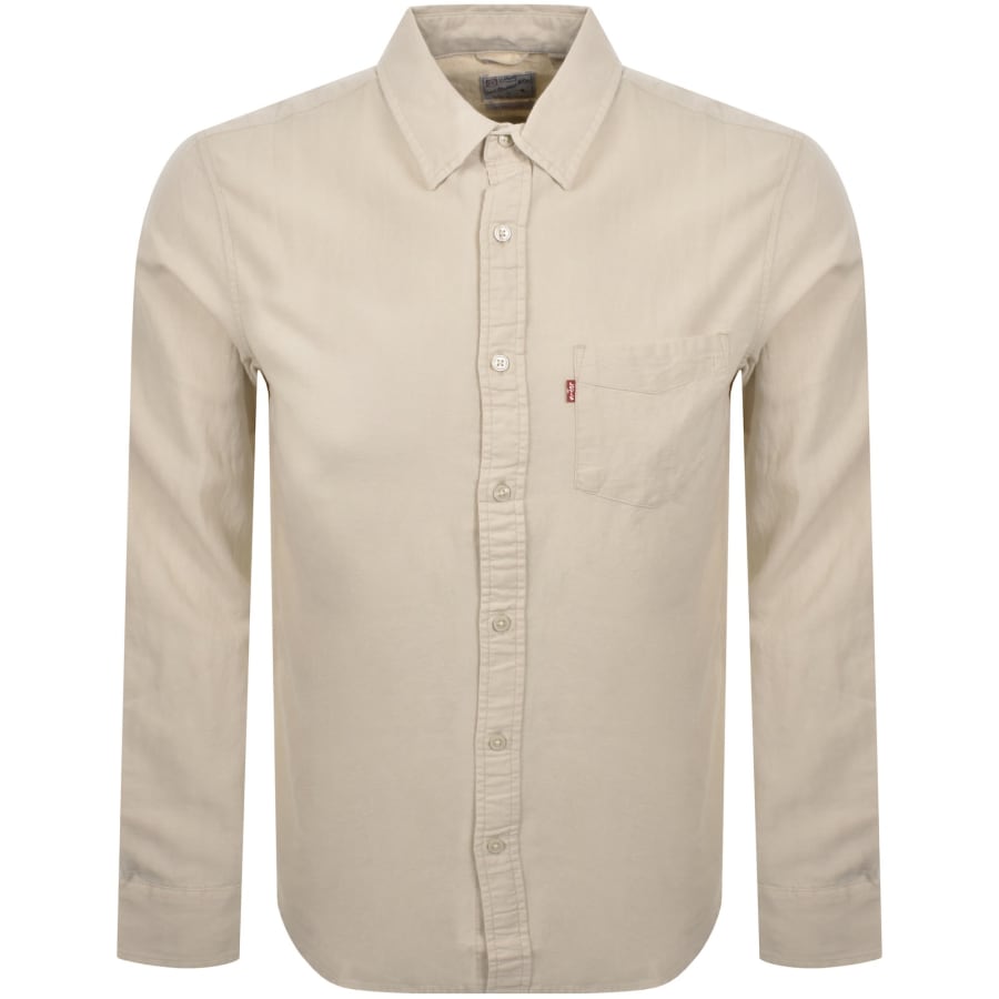 Image number 1 for Levis Sunset Long Sleeve Shirt Beige