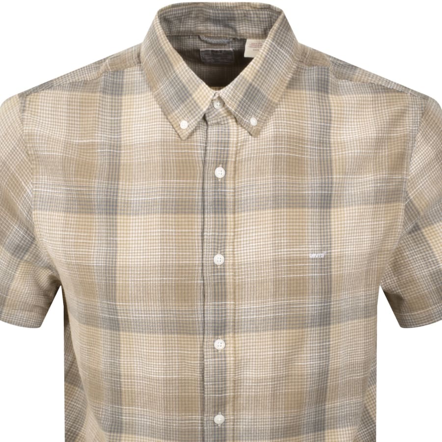 Image number 2 for Levis Western Short Sleeved Shirt Beige