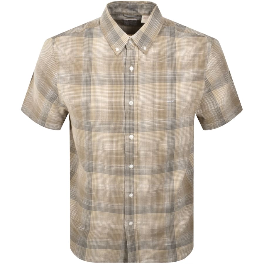 Image number 1 for Levis Western Short Sleeved Shirt Beige