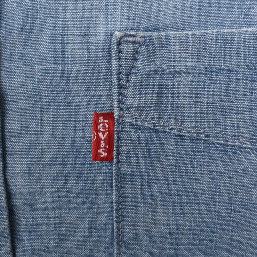 Image number 3 for Levis Sunset 1 Pocket Short Sleeved Shirt Blue