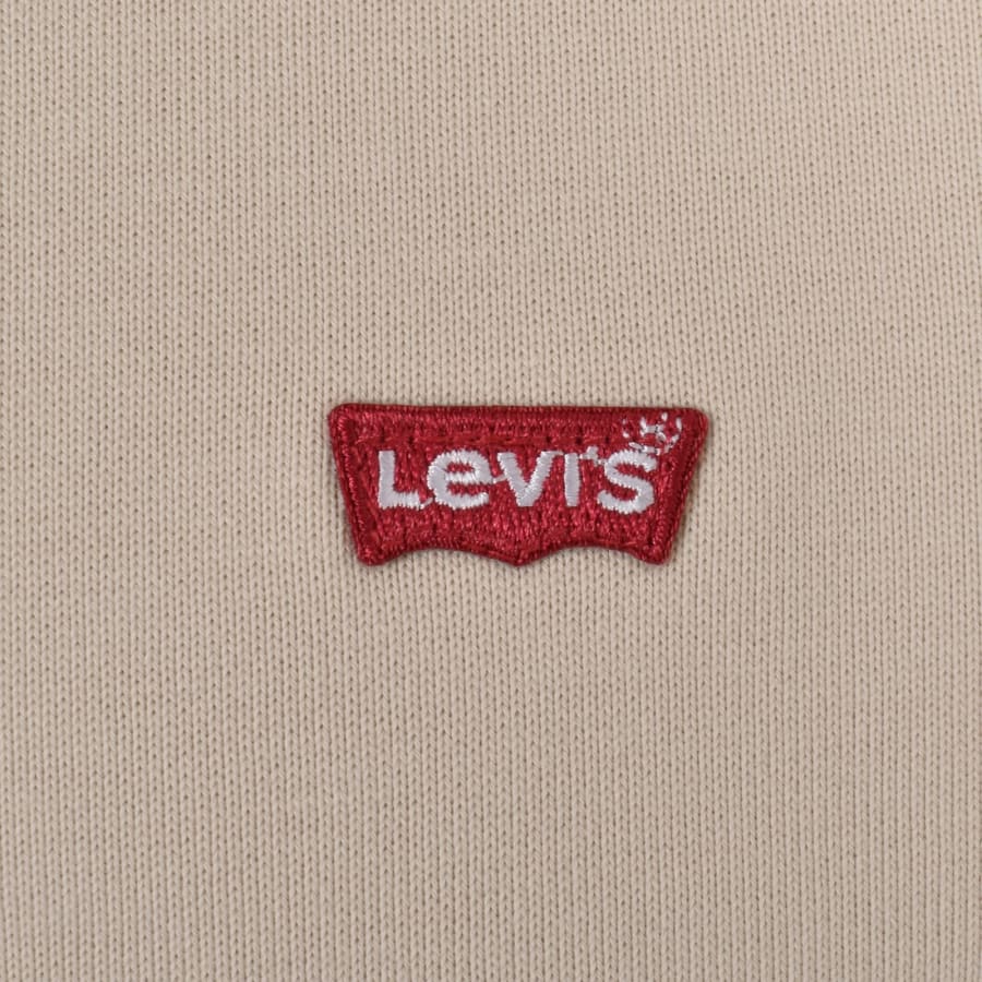 Image number 3 for Levis Original Quarter Zip Sweatshirt Beige