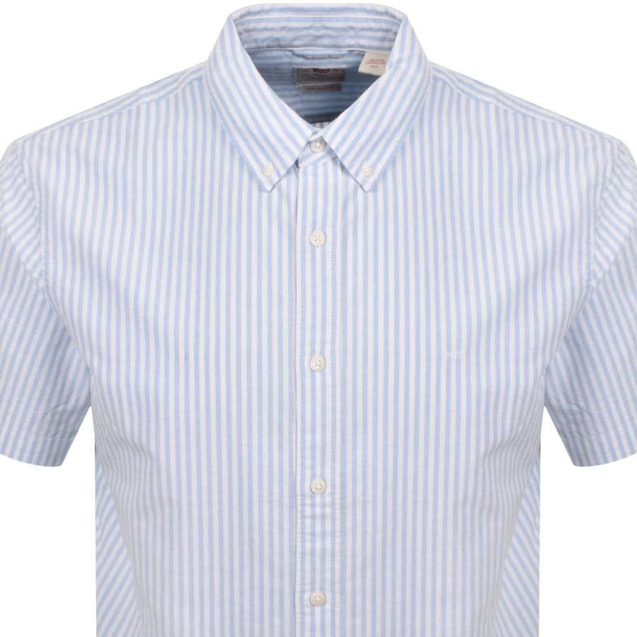 Image number 2 for Levis Western Short Sleeved Shirt Blue