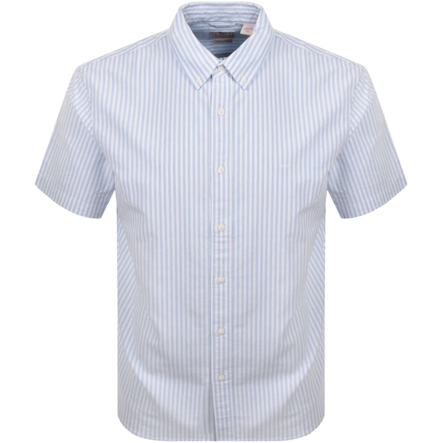 Image number 1 for Levis Western Short Sleeved Shirt Blue
