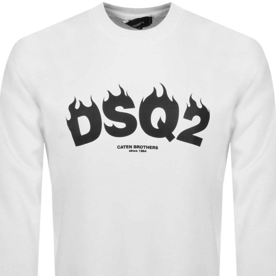 Image number 2 for DSQUARED2 Crew Neck Logo Sweatshirt White