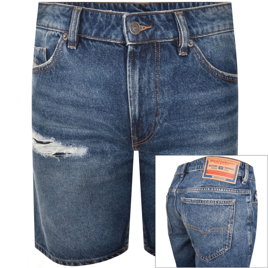 Image number 1 for Diesel Denim Regular Shorts Blue