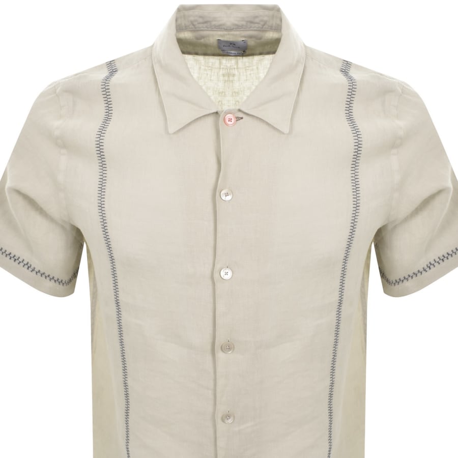 Image number 2 for Paul Smith Short Sleeve Casual Shirt Beige