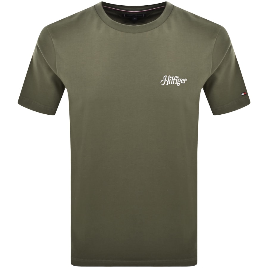 Image number 2 for Tommy Hilfiger Logo Summer T Shirt Green
