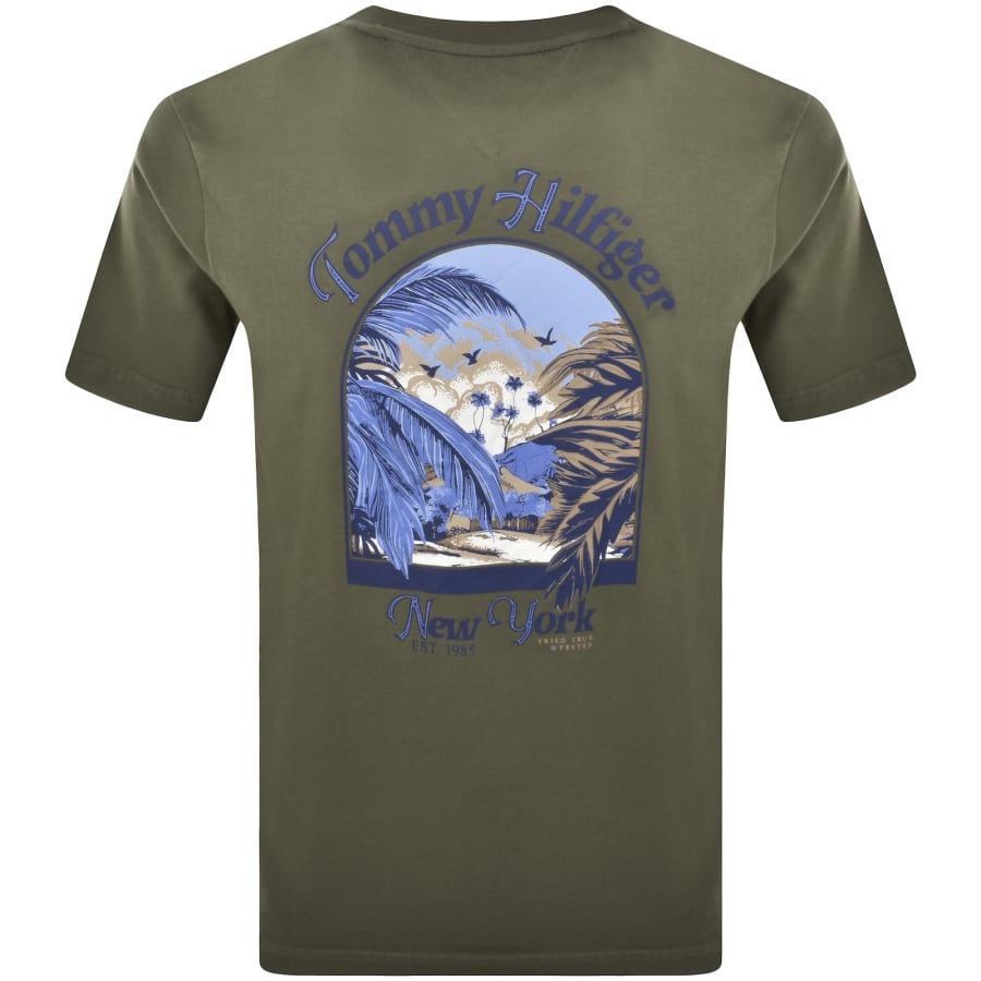 Image number 5 for Tommy Hilfiger Logo Summer T Shirt Green