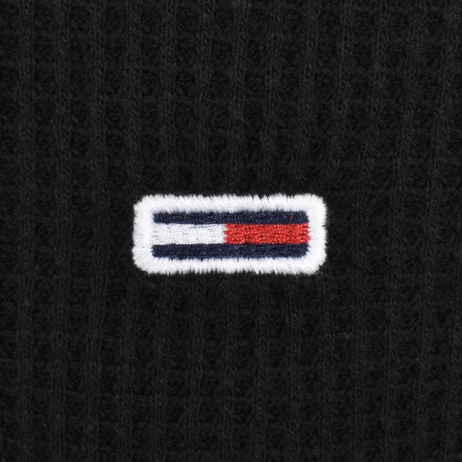Image number 3 for Tommy Jeans Slim Fit Waflle T Shirt Black