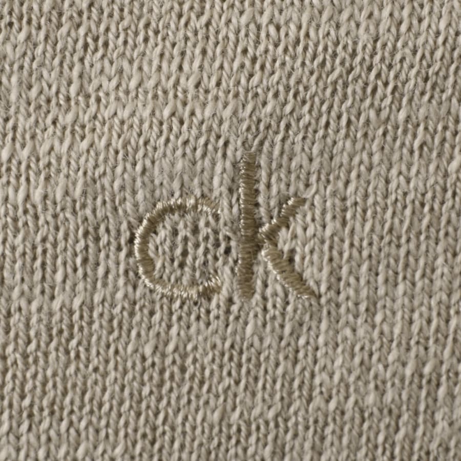 Image number 3 for Calvin Klein Knit Polo T Shirt Beige