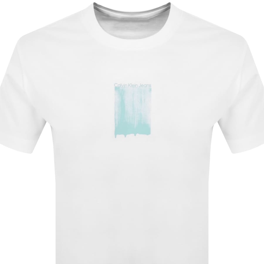 Image number 2 for Calvin Klein Jeans Brush Stroke T Shirt White