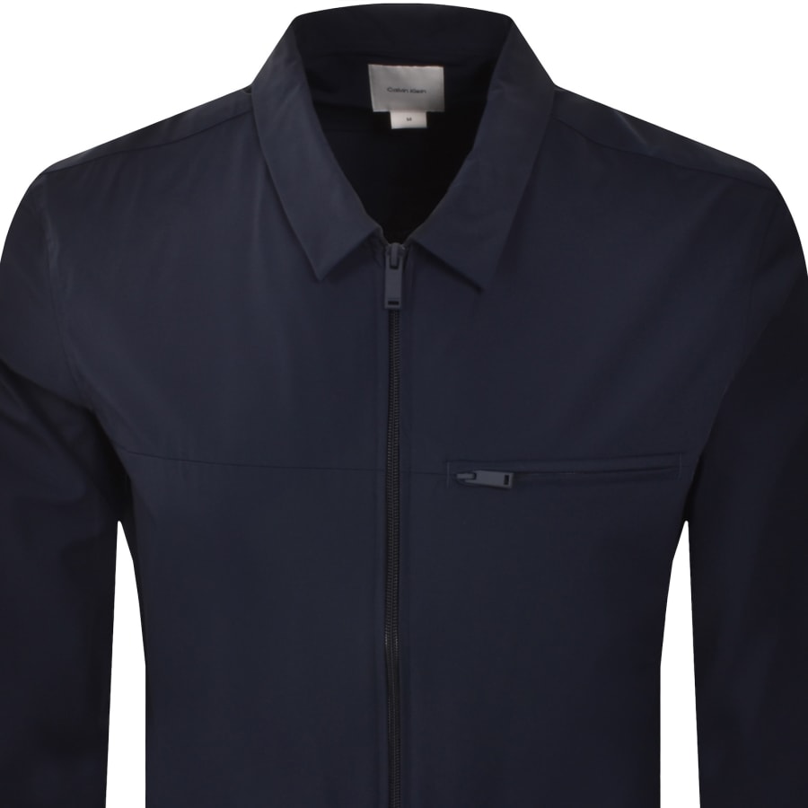 Image number 2 for Calvin Klein Nylon Overshirt Jacket Navy