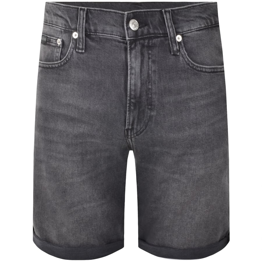 Image number 2 for Calvin Klein Jeans Slim Fit Denim Shorts Grey
