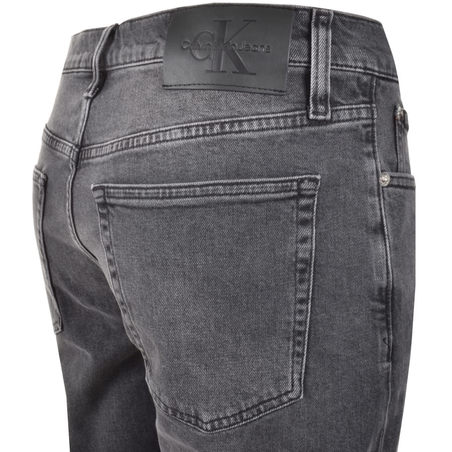 Image number 5 for Calvin Klein Jeans Slim Fit Denim Shorts Grey
