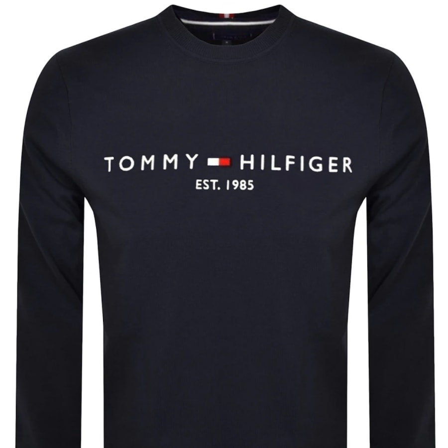 Image number 2 for Tommy Hilfiger Logo Sweatshirt Navy