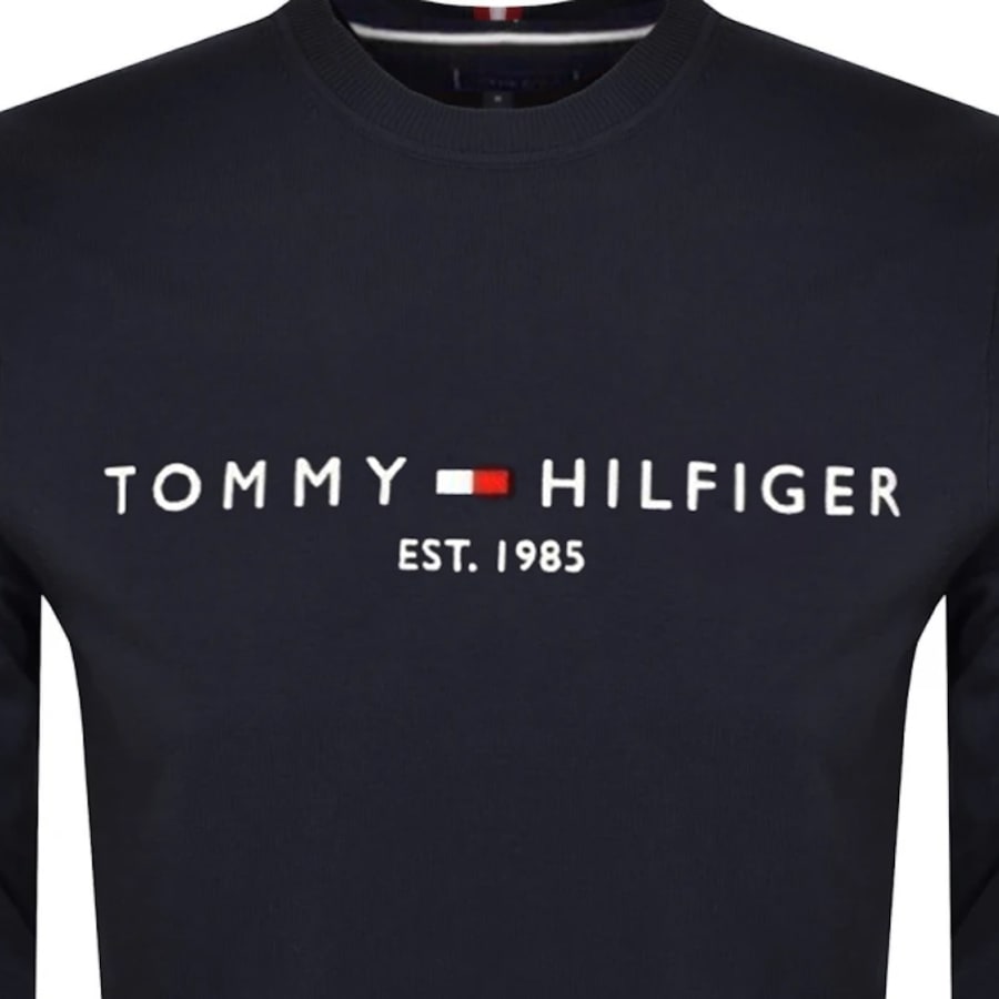 Image number 3 for Tommy Hilfiger Logo Sweatshirt Navy