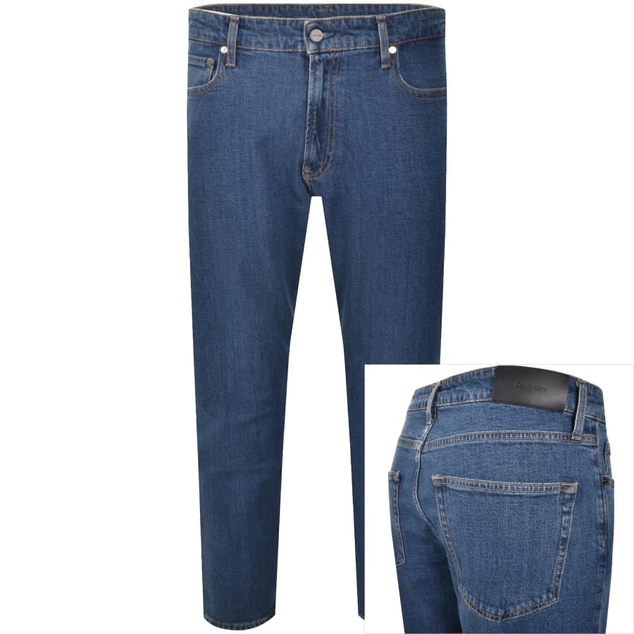 Image number 1 for Calvin Klein Tapered Fit Jeans Blue