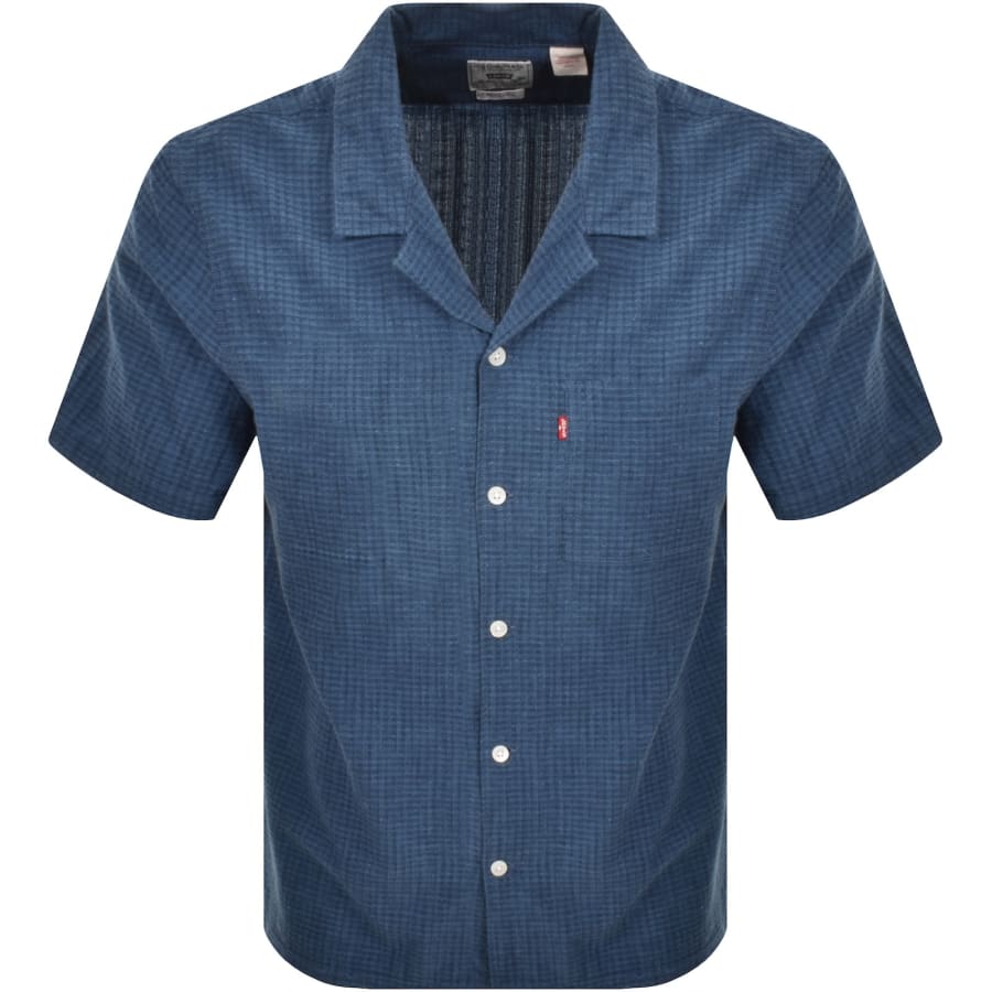 Image number 1 for Levis Sunset Camp Short Sleeved Shirt Blue