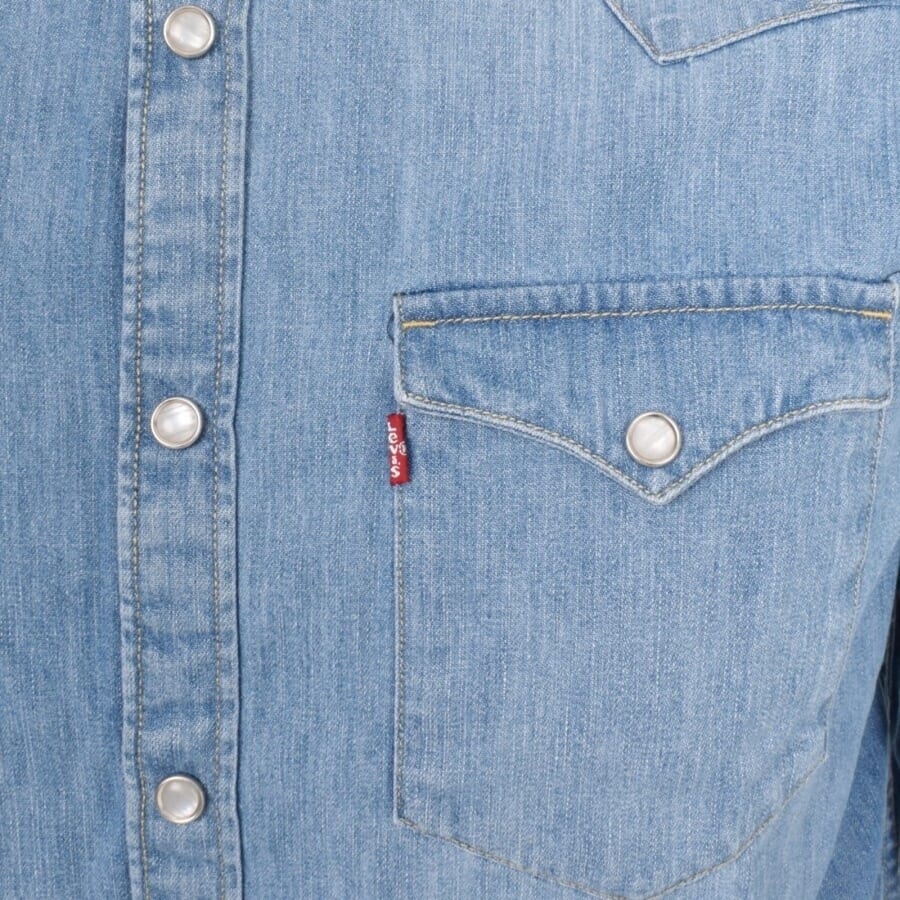 Image number 3 for Levis Barstow Denim Long Sleeve Shirt Blue