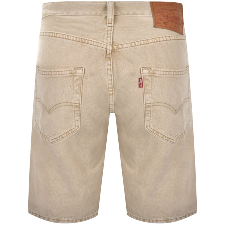 Image number 3 for Levis Original Fit 501 Denim Shorts Beige