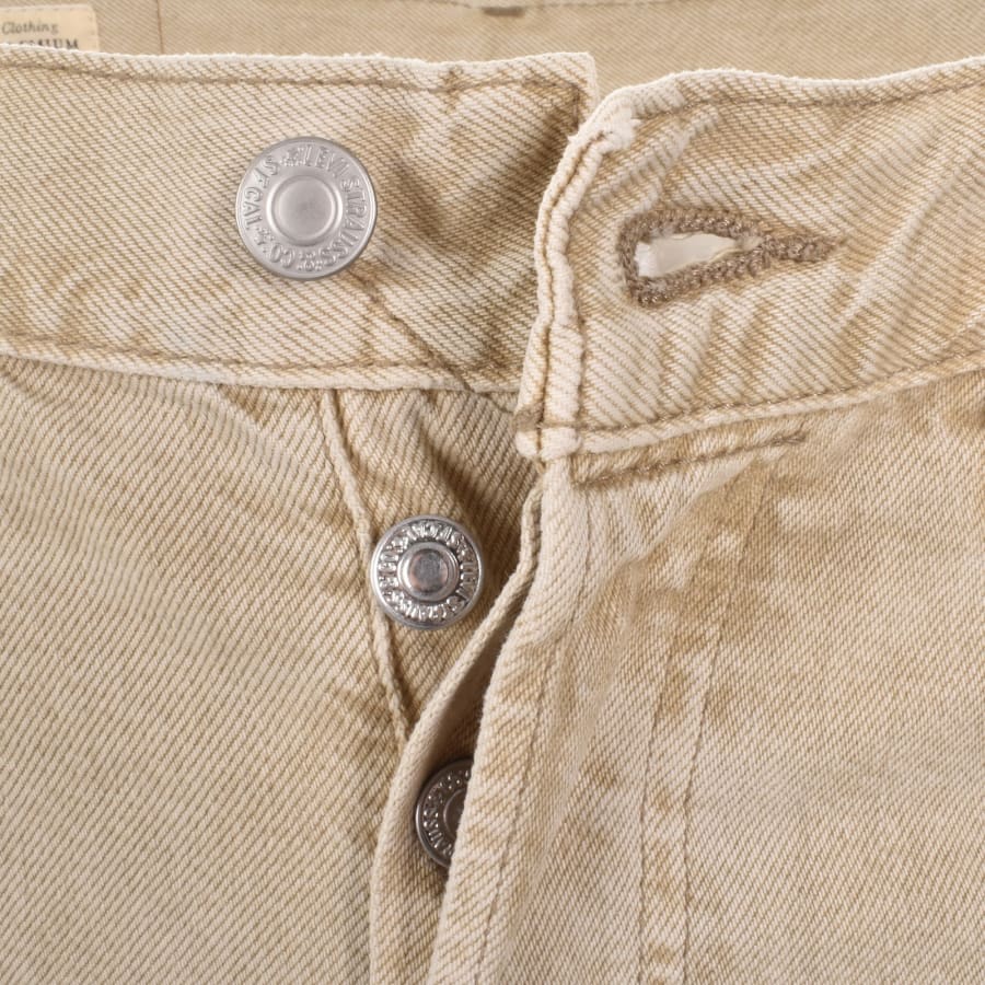 Image number 5 for Levis Original Fit 501 Denim Shorts Beige