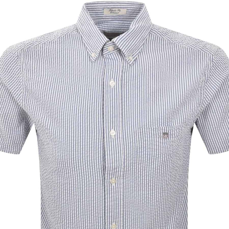 Image number 2 for Gant Seersucker Stripe Shirt Rich Blue
