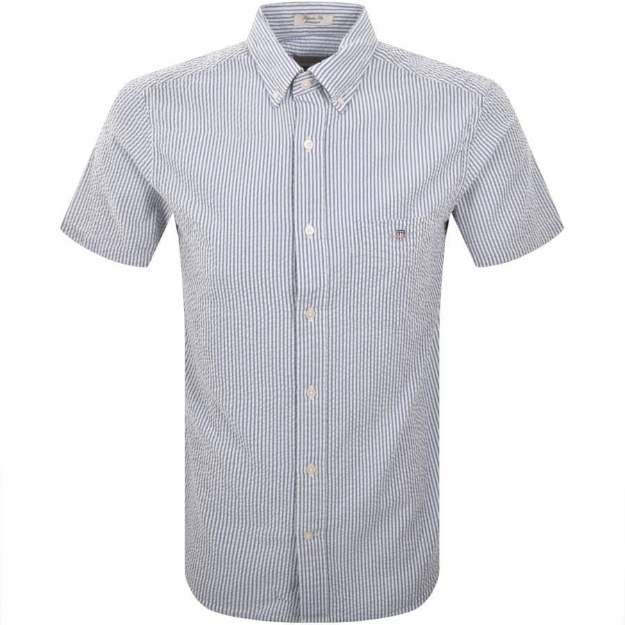 Image number 1 for Gant Seersucker Stripe Shirt Rich Blue
