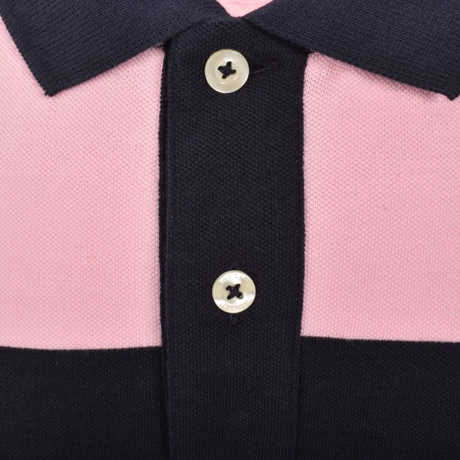 Image number 4 for Gant Block Stripe Polo T Shirt Pink