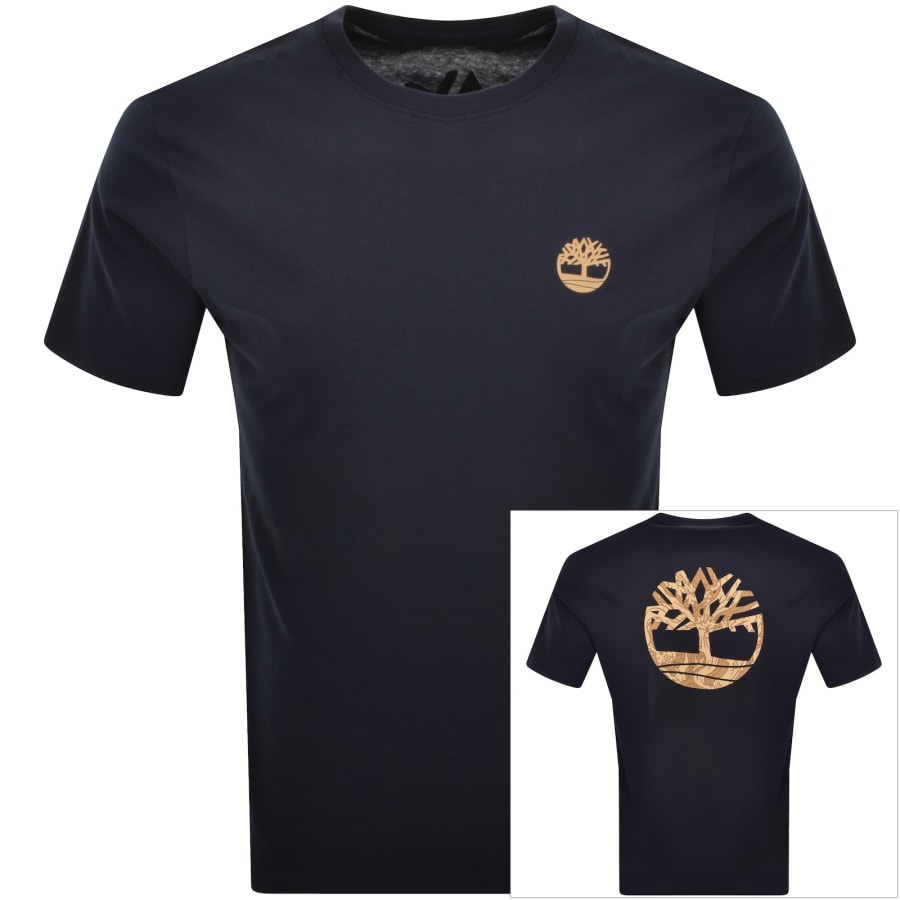 Image number 1 for Timberland Tree Camo Logo T Shirt Navy